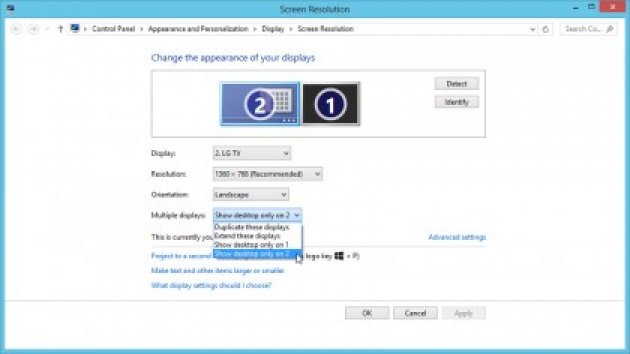 Подключаем ноутбук к телевизору. Настройки Windows