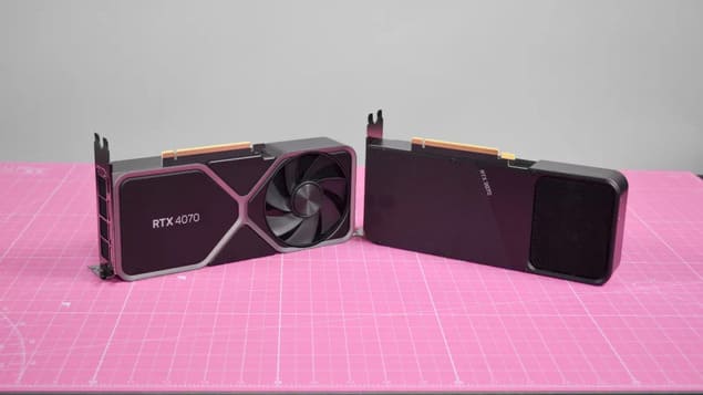 Видеокарты Nvidia RTX 4070 и RTX 3070