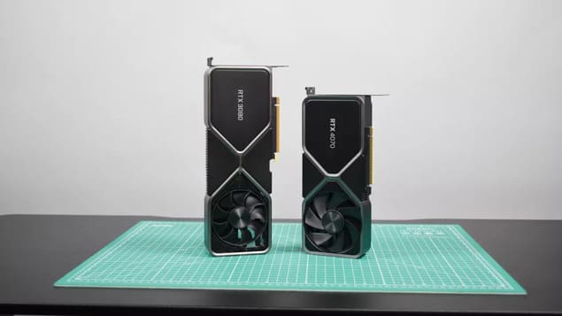Видеокарты Nvidia RTX 4070 и RTX 3080