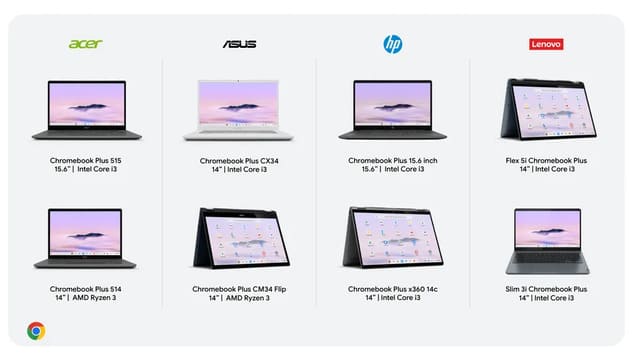 Chromebook Plus от OEM-партнёров Google