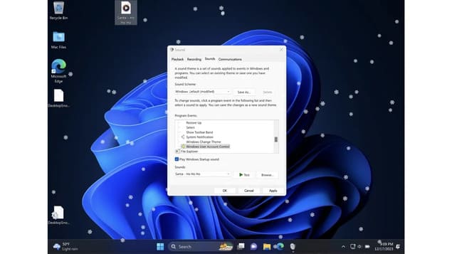 Новогодние звуки в Windows