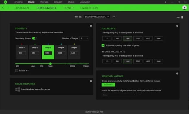 Приложение Synapse для Razer Viper V3 Pro