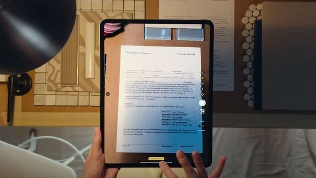 Сканирование документов на iPad Pro