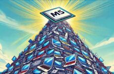Процессор Apple M5 на фоне ноутбуков MacBook Pro - визуализация чипов M5 Max и M5 Ultra
