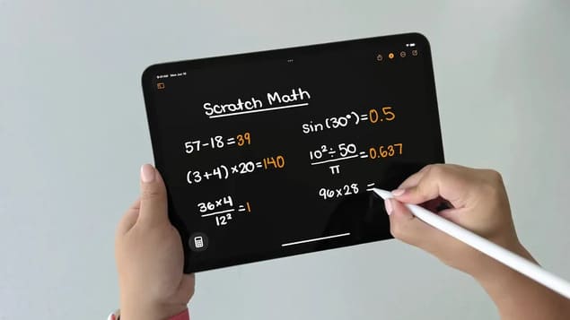 Калькулятор с iPadOS 18 на iPad