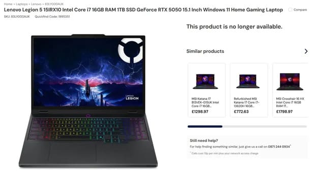 Объявление с Lenovo Legion 5 RTX 5050