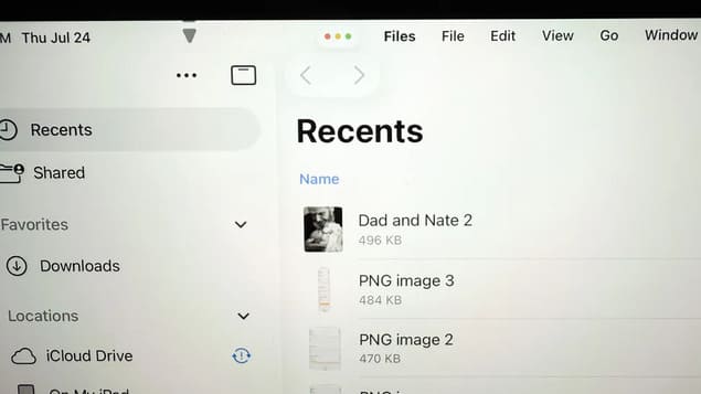 Управление файлами в iPadOS 26