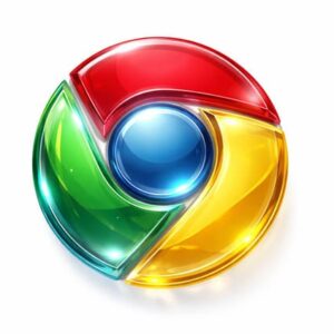 Логотип Google Chrome из стекла (AI)