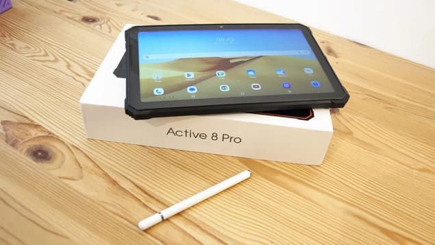 Blackview Active 8 Pro на коробке комплект планшета и стилус