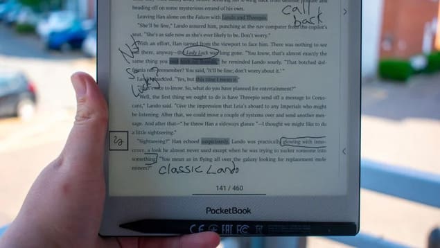 Аннотации и рукописные пометки в книге на PocketBook InkPad One