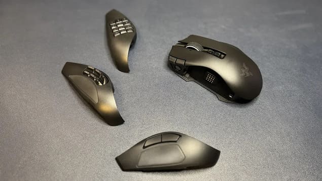 Сменные панели для MMO-мыши Naga v3 Pro на столе